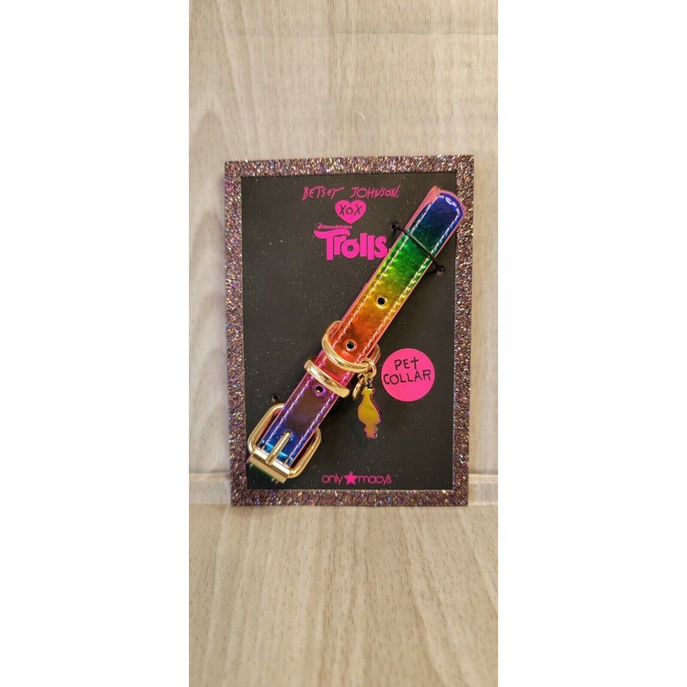 Betsey Johnson xox Trolls Rainbow Pet Collar (Rainbow)